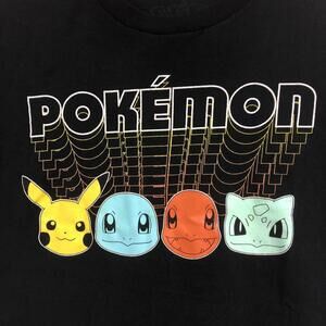 Mens Pokemon Character Graphic T-Shirt Cotton Size Small Black retro style